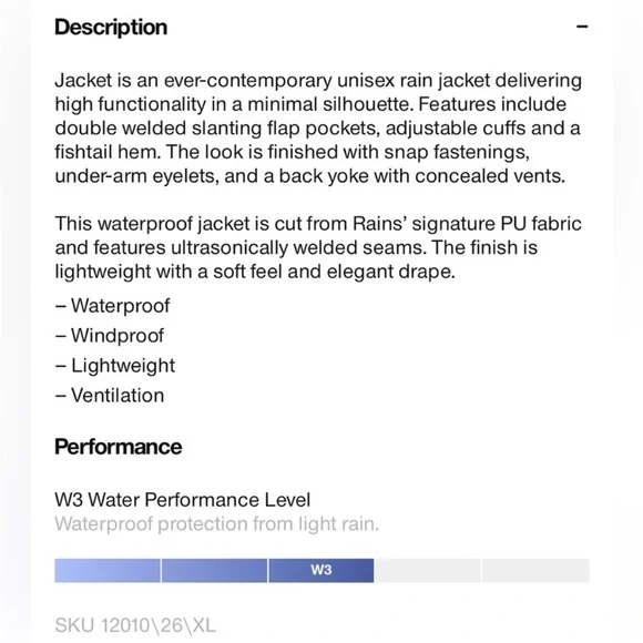 RAINS Long Jacket ☔️ Cement ☔️ Color: cement ☔️ unisex ☔️ Size Large - Picture 6 of 8